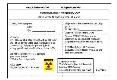 F18 FDG bulk vial label - F18 FDG bulk vial labeling
